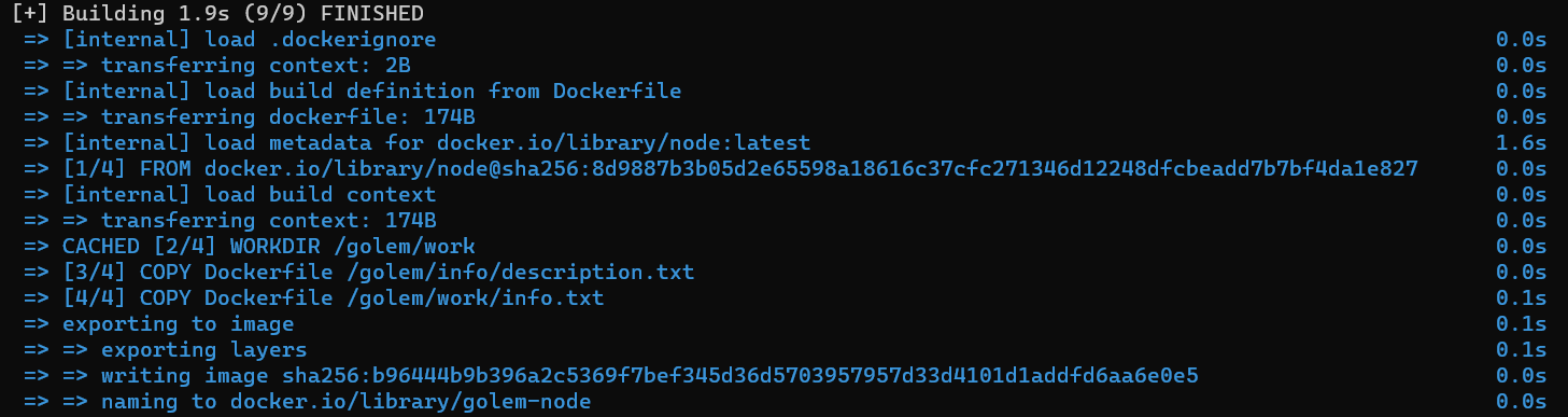 Docker Image Build log